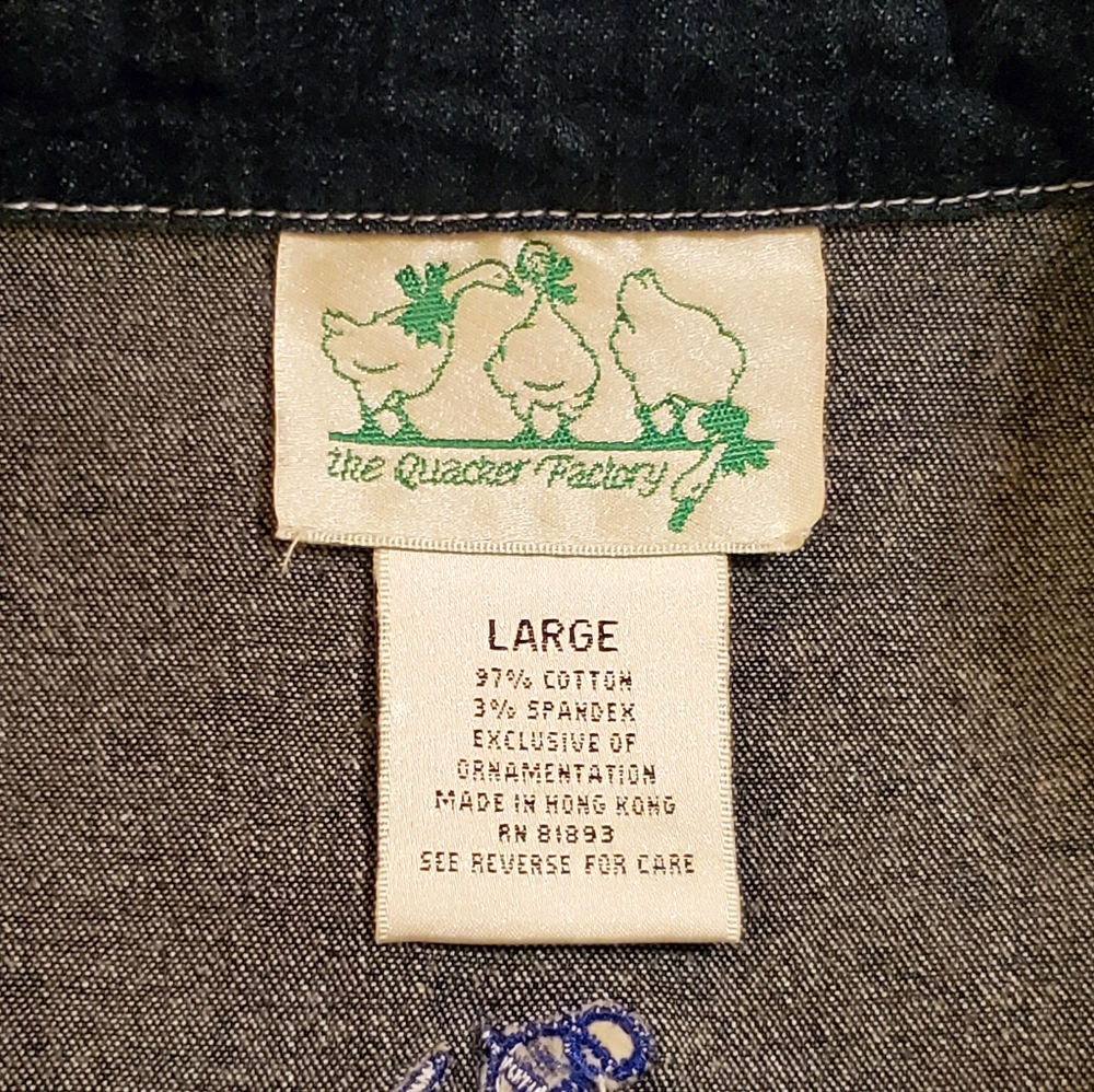 Quacker Factory Denim Jacket Large - Picture 3 of 3